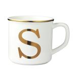 Miicol Ceramic Coffee Mug 16 oz, Monogram Coffee Cup, Golden Initial Tea Mug, Personalized Tea Cup, Unique Gift, Large Mug for Home, Office, Letter S