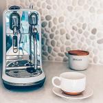 Mora Ceramics 8oz Cappuccino Mug Set of 4 - Ceramic Coffee Cups with Saucers - Microwave and Dishwasher Safe, Perfect For Tea, Espresso, Latte - Porcelain Mugs for Kitchen or Cafe - Vanilla White