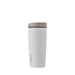 Owala SmoothSip Slider Insulated Stainless Steel Coffee Tumbler, Reusable Iced Coffee Cup, Hot Coffee Travel Mug, BPA Free 20 oz, Tan/White (Vanilla Bean)