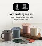 Carrotez 2 Pack Silicone Cup Cover Lids, 4.3 Inch Mug Covers, Reusable Silicone Coffee and Tea Cup Lids - Blue