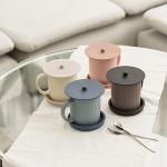 Carrotez 2 Pack Silicone Cup Cover Lids, 4.3 Inch Mug Covers, Reusable Silicone Coffee and Tea Cup Lids - Blue