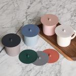 Carrotez 2 Pack Silicone Cup Cover Lids, 4.3 Inch Mug Covers, Reusable Silicone Coffee and Tea Cup Lids - Blue