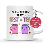 Gossby Friend Coffee Mug - BEST-TEA - Gifts for Best Friend Women - Christmas Friendship Gift for Female Friend - Best Friends Birthday Gift - Besties BFF Gifts - 11oz White Ceramic Cup