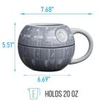 Silver Buffalo Star Wars Death Star 3D Sculpted Ceramic Coffee Mug for Cappuccino, Latte or Hot Tea, 20 ounce, Gray Multicolor SV9195