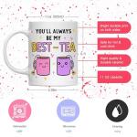 Gossby Friend Coffee Mug - BEST-TEA - Gifts for Best Friend Women - Christmas Friendship Gift for Female Friend - Best Friends Birthday Gift - Besties BFF Gifts - 11oz White Ceramic Cup