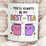 Gossby Friend Coffee Mug - BEST-TEA - Gifts for Best Friend Women - Christmas Friendship Gift for Female Friend - Best Friends Birthday Gift - Besties BFF Gifts - 11oz White Ceramic Cup