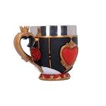 Nemesis Now Alice in Wonderland Inspired Tea Cup, Hand-Painted Resin, Pinkys Up Drinkware, Collectible Coffee Mug - Queen of Hearts