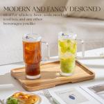 KEMORELA 26oz Ribbed Glass Mug with Handle and Lid – Large Clear Tumbler for Iced Coffee, Tea, Smoothies & Hot Drinks, Reusable Glass Cup with Straw, Dishwasher Safe, Travel Friendly