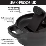 Primula Press and Go Iced Tea Maker, Travel Tumbler, Infuser Bottle, Leak-proof Flip-top Lid with Carry Loop, Dishwasher Safe, Made without BPA, 16-Ounce, Black, 1 Count (Pack of 1)