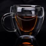 EASICOZI Heart Shaped Double Walled Insulated Glass Coffee Mugs or Aesthetic Tea Cups, Double Wall Glass 8 oz, Clear
