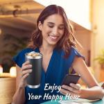 20 oz Tumbler Stainless Steel Tumblers with Lid Double Wall Vacuum Insulated Coffee Mug 20oz Powder Coated Cup for Hot and Cold Drinks, Black, 1 pack