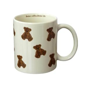 Heardbeli Cute Vintage Cartoon Bear Mugs Ceramic Coffee Mug Water Cup 350ml/12oz Funny Novelty Gift for Women Girls