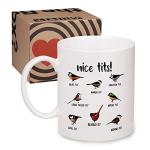 Jigfoxy Nice Tits Bird Mug, Funny Birds Coffee Mugs, Gifts for Bird Lovers Women Men - 11 Oz