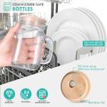 DESIYUE 9 Pack 16 Oz Mason Jar cups with Bamboo Lid and Straw, Mason Jar Drinking Glasses,Wide Mouth Ice Coffee Mugs with Handle for Juice, Smoothies, Kombucha, Tea, Milk,Drinking Storage Containers