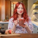 Handmade Clay Coffee Mug Diner Potbelly Coffee Mug Earthenware & Saucer 10oz(300ml) - Nordic Coffee Mugs Ceramic Viking Mugs - Tea Unglazed Clay Cup