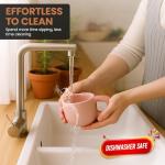 10oz Nordic Ceramic Coffee and Tea Mug – Cute Cup and Saucer Perfect for Coffee Lovers Gifts and Kitchen Essentials (Beige)