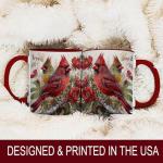 Cardinal Bird Ceramic Coffee Mug, Beautiful Red and Yellow Cardinal Design with Floral Background, Durable Tea Cup for Home or Office, Gift for Nature Lovers,Morning Coffee Mug for Hot and Cold Drinks