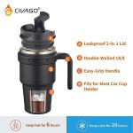CIVAGO 20 oz Tumbler Mug with Lid and Straw, Insulated Travel Coffee Mug with Handle, Double Wall Stainless Steel Vacuum Coffee Tumbler, Thermal Coffee Cup, Flip lid, Cream