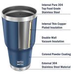 WETOWETO 30oz Tumbler with Lid, Stainless Steel Vacuum Insulated Water Coffee Tumbler, Double Wall Powder Coated Travel Mug Thermal Cup for Home Outdoor (Navy Blue, 1 Pack)