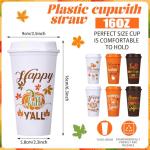 Pickmesh 12 Pack Fall Reusable Coffee Cups Gift for Women 16 oz Autumn Tumblers with Lid Plastic Cups Travel Coffee Mug Thank You Gifts for Hot and Cold Drinks