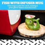 BigMouth Fish Mug with Tea Infuser Bobber, Novelty Fishing Gift for Men Dad Him Grandpa Fishermen, Durable Ceramic