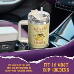 34HD Just A Girl Who Loves Ducks Tumbler with Handle and Straw, 40oz Animal Themed Coffee Mug with Lid, Duckling Cup, Duck Lover Gifts for Teenage Girls Women Daughter Friends