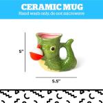 BigMouth Fish Mug with Tea Infuser Bobber, Novelty Fishing Gift for Men Dad Him Grandpa Fishermen, Durable Ceramic