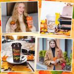 Pickmesh 12 Pack Fall Reusable Coffee Cups Gift for Women 16 oz Autumn Tumblers with Lid Plastic Cups Travel Coffee Mug Thank You Gifts for Hot and Cold Drinks