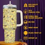 34HD Just A Girl Who Loves Ducks Tumbler with Handle and Straw, 40oz Animal Themed Coffee Mug with Lid, Duckling Cup, Duck Lover Gifts for Teenage Girls Women Daughter Friends