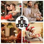 Gonioa Christmas Mugs Set of 6 Black Christmas Coffee Mugs Set Durable Ceramic Holiday Mugs for Coffee, Milk, Hot Cocoa, Tea, Latte (13 Ounce, Black Outside and Colorful Inside)