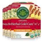 Traditional Medicinals Tea, Herbal Cold Care Seasonal Tea with Elderflower Spice, 96 Tea Bags(Pack of 6)