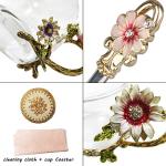 JY-Danbady Gifts Ideas for Mom Women Ladies Mothers Day Handmade Enamel Butterfly Flower Glass Coffee Mugs Tea Cup with Spoon Set Christmas Presents Valentines Day