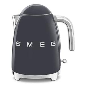 SMEG 50's Retro Style 7-Cup Electric Water Kettle with Automatic Shutoff, Removable Base, and Water Indicator, KLF03GRUS,Grey