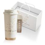 Leakproof Ceramic-Lined Insulated Coffee Mug with Folding Straw and Dual Dust Caps, 316 Stainless Steel, Cupholder-Friendly, Multifunctional Lid for Hot/Cold Beverages 17oz (White)