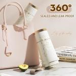 Leakproof Ceramic-Lined Insulated Coffee Mug with Folding Straw and Dual Dust Caps, 316 Stainless Steel, Cupholder-Friendly, Multifunctional Lid for Hot/Cold Beverages 17oz (White)