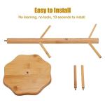 Gihunk Mug Tree, Coffee Mug Tree, Bamboo Countertop Mug Tree Stand, Coffee Mug Holder Tree for Counter Stand with 6 Hooks, Octagon Base Coffee Cup Tree, Removable Mug Stands