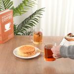 GURUDAR Glass Tea Cups Set of 4, Clear Borosilicate Glass Teacups with Handle for Tealover, Dishwasher & Microwave Safe Large Coffee Mugs for Espresso Cappuccino Latte Juice, 17OZ/500ML