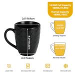 Schliersee 16 OZ Black Coffee Mugs Set of 6, Geometric Pattern Porcelain Coffee Cups for Latte, Hot Tea, Cappuccino, Mocha, Cocoa, Espresso cups, 500ML