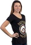 Ann Arbor T-shirt Co. The Nightmare Before Coffee | Funny Cute Saying Women's Cafe Mug Drinker V-Neck T-Shirt-(Vneck,XL)