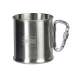 M-Tac 8.5oz Camping Mug with Collapsible Carabiner Handle - Stainless Steel Travel Cup for Hiking Coffee Tea