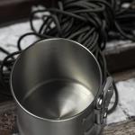 M-Tac 8.5oz Camping Mug with Collapsible Carabiner Handle - Stainless Steel Travel Cup for Hiking Coffee Tea