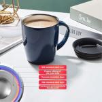 PARACITY Insulated Coffee Mug Stainless Steel Coffee Mug with Lid Handle Double Wall Vacuum Travel Mug Camping Tumbler Cup Men Women 12 oz (Blue)