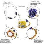 onepeng Gifts for Women, Exquisite Tea Cup, Best Birthday Gift For Mom Wife Friends Mothers Valentines Day Christmas, Durable Glass Coffee Mug