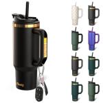 Frost Buddy Thicc Buddy - 30 oz Stainless Steel Vacuum Insulated Tumbler with Lid and Straw for Water - Travel Mug Cupholder Friendly - Gifts for Women Men Him Her (Texas Tea)