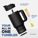 Frost Buddy Thicc Buddy - 30 oz Stainless Steel Vacuum Insulated Tumbler with Lid and Straw for Water - Travel Mug Cupholder Friendly - Gifts for Women Men Him Her (Texas Tea)