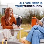 Frost Buddy Thicc Buddy - 30 oz Stainless Steel Vacuum Insulated Tumbler with Lid and Straw for Water - Travel Mug Cupholder Friendly - Gifts for Women Men Him Her (Texas Tea)