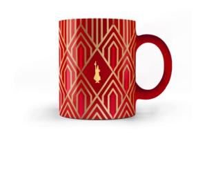 Bialetti Glamour Deco Mug, Porcelain, 330 ml, Red