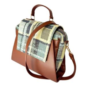 Designer Vegan Leather Handbag for Women Tan Brown Crossbody Tote and Shoulder Bag Medium Size Purse