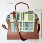 Designer Vegan Leather Handbag for Women Tan Brown Crossbody Tote and Shoulder Bag Medium Size Purse