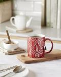 Bialetti Glamour Deco Mug, Porcelain, 330 ml, Red